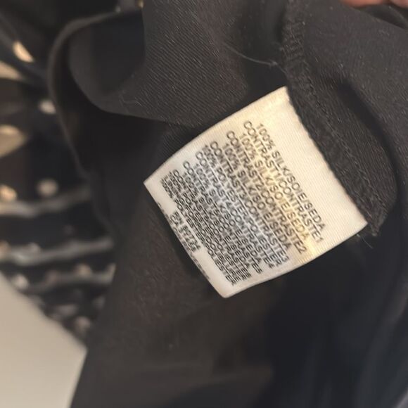 BCBGMAXAZRIA Womens Black Silk Polka Dot Layered Sleeveless Shift Dress Size 10 - Picture 6 of 8